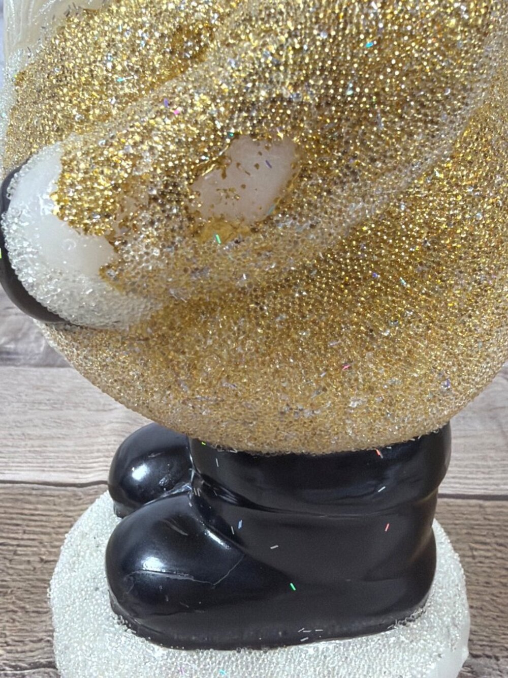 Pottery Barn Candle Santa Claus Gold Glitter Christmas Holiday 90s Vintage AS IS - Picture 8 of 15